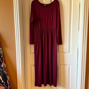 Cato long burgundy dress